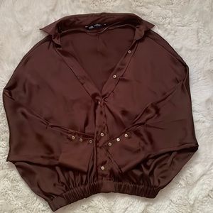 Zara Satin Effect Top